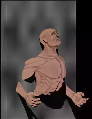 Hombre saliendo de la pared Man coming out of the wall