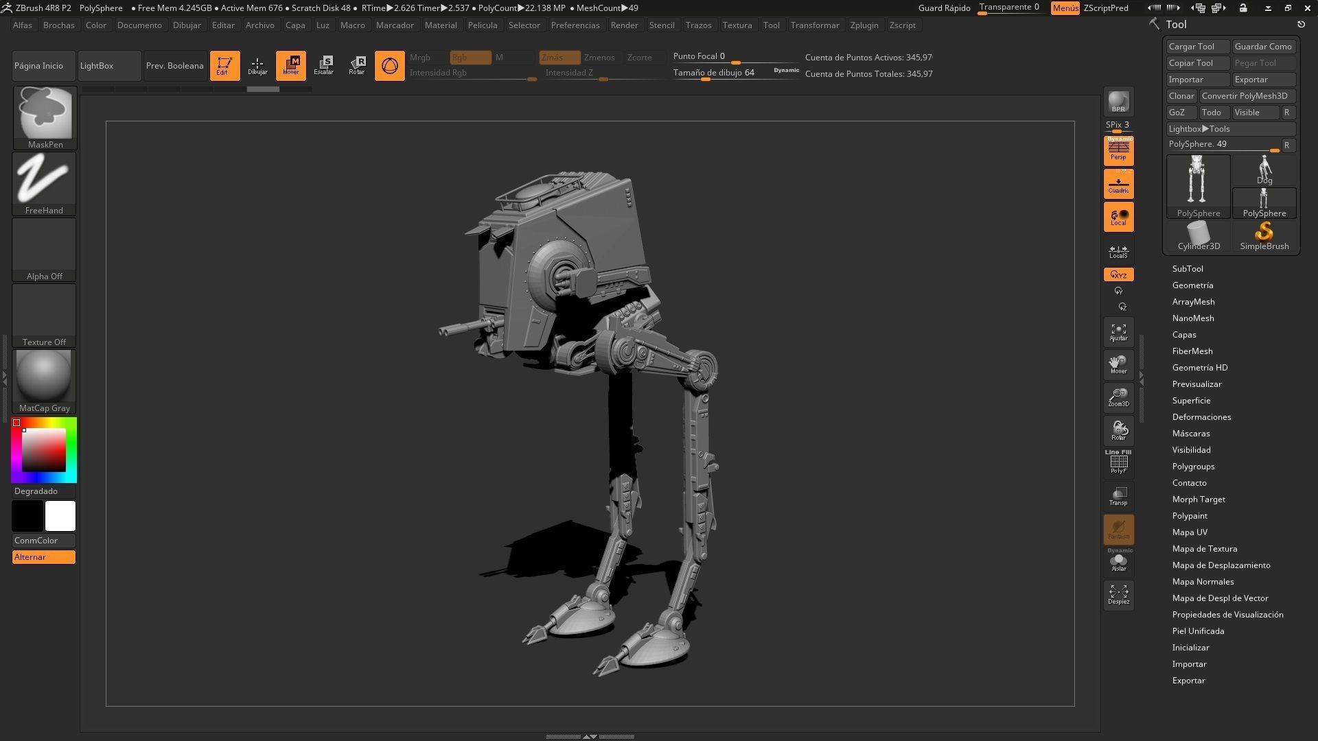 Star Wars AT-ST 3D model_2
