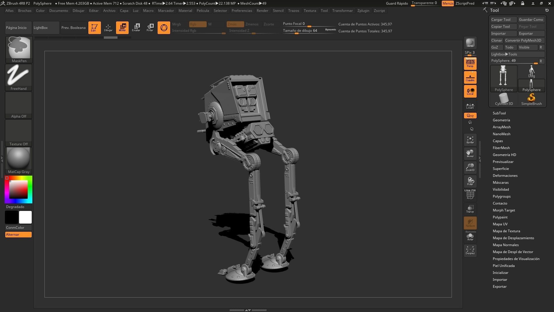 Star Wars AT-ST 3D model_3