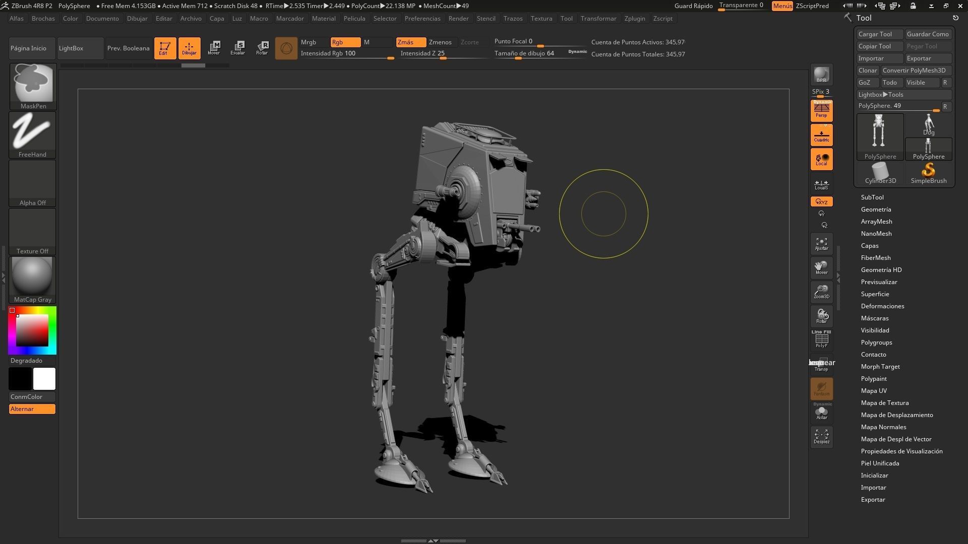 Star Wars AT-ST 3D model_5