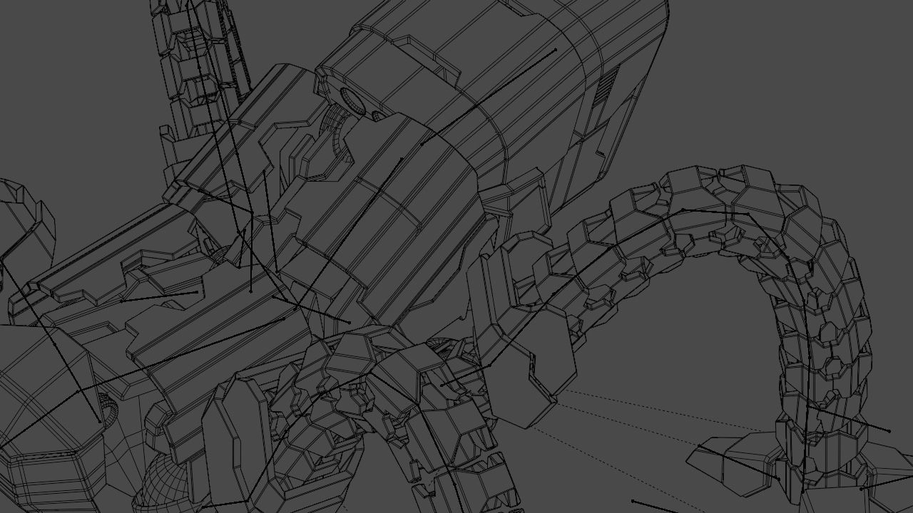 Octopus robot rigged - animated character 3D model_25