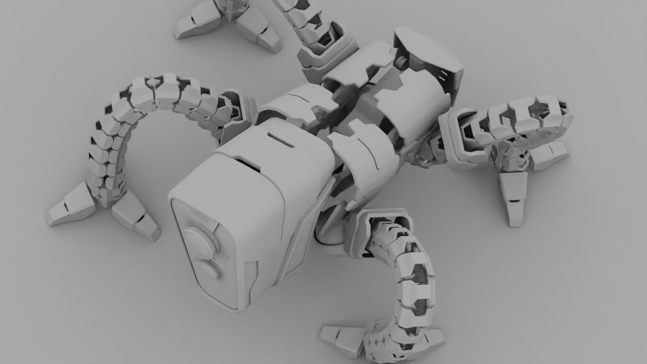 Octopus robot rigged - animated character 3D model_21