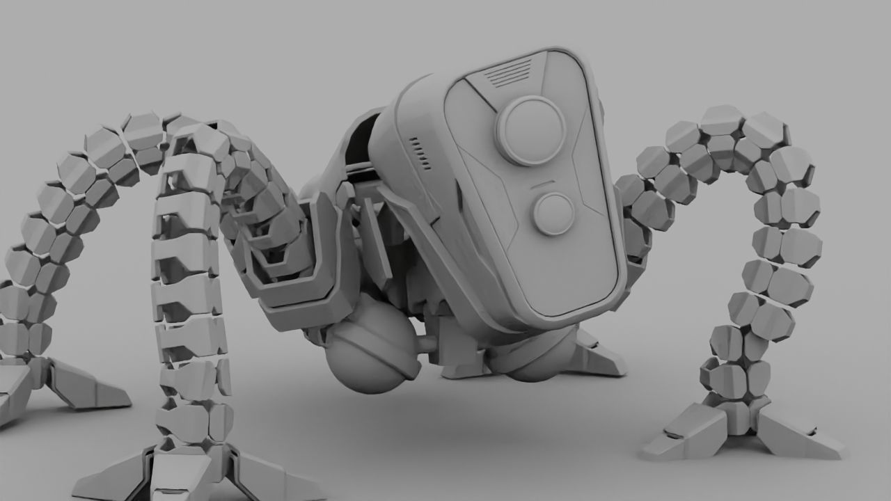 Octopus robot rigged - animated character 3D model_20