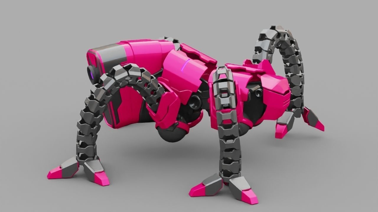 Octopus robot rigged - animated character 3D model_12