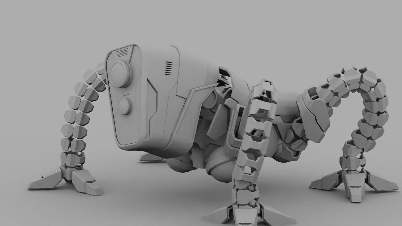 Octopus robot rigged - animated character 3D model_15