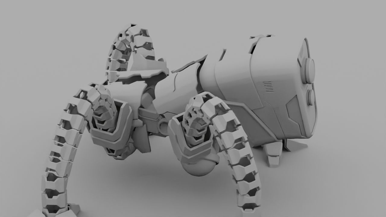 Octopus robot rigged - animated character 3D model_19