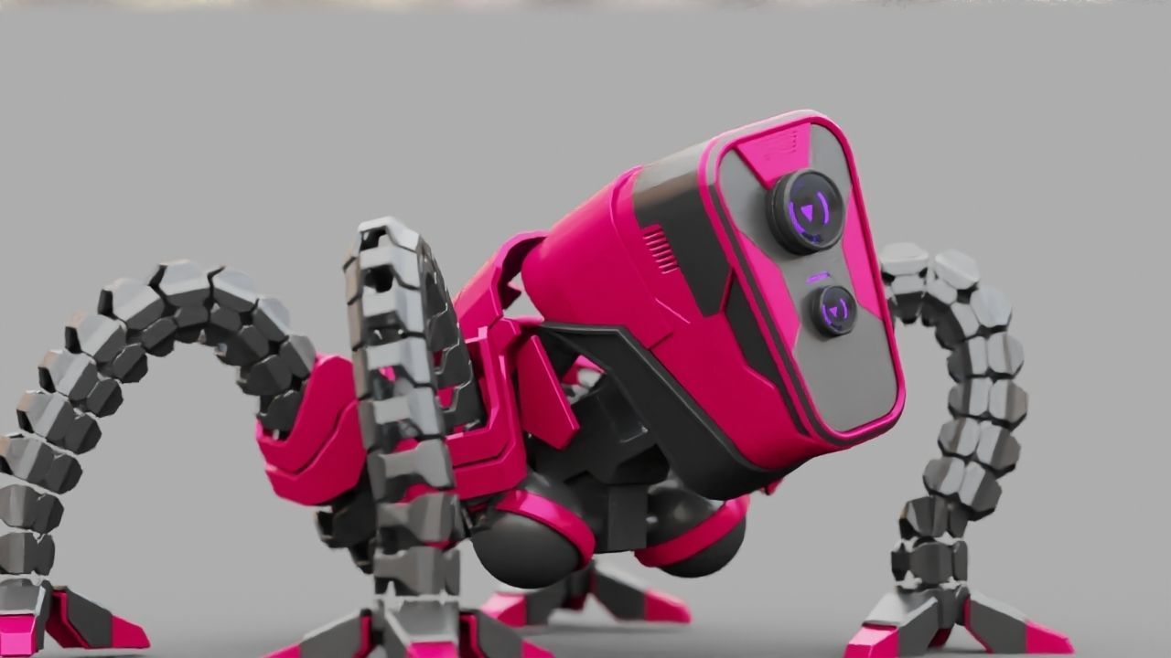 Octopus robot rigged - animated character 3D model_8