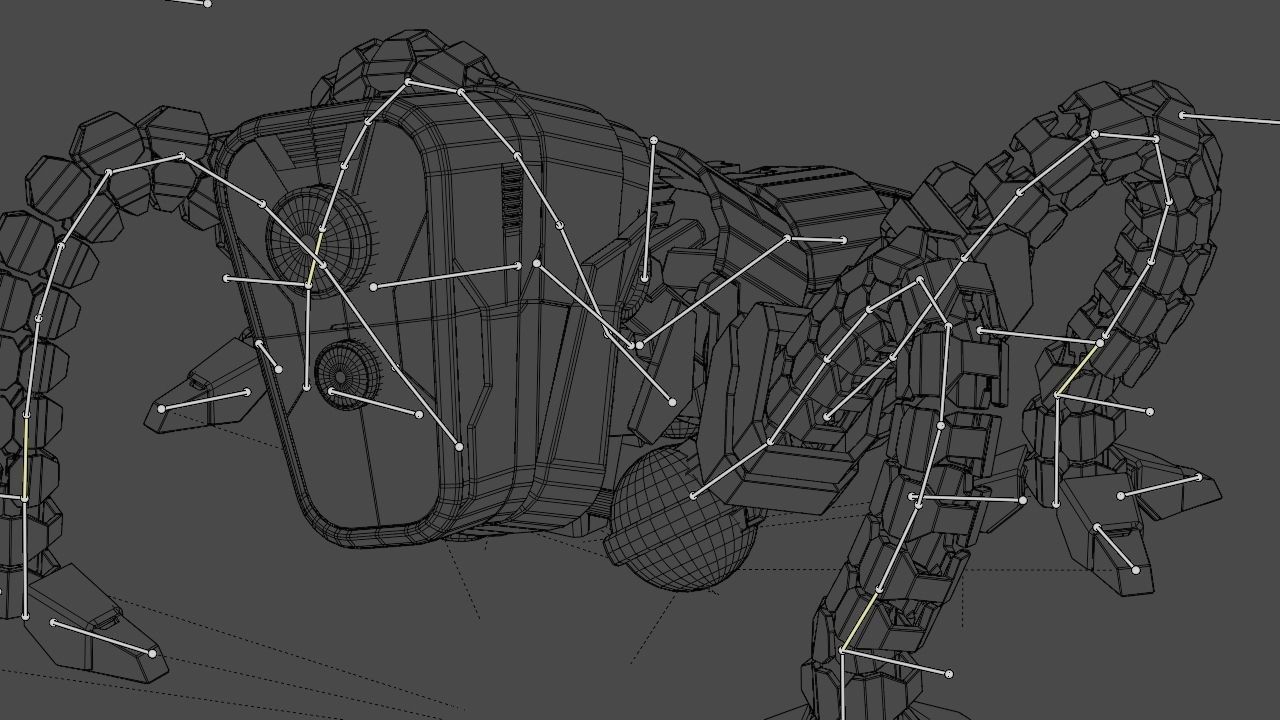 Octopus robot rigged - animated character 3D model_26