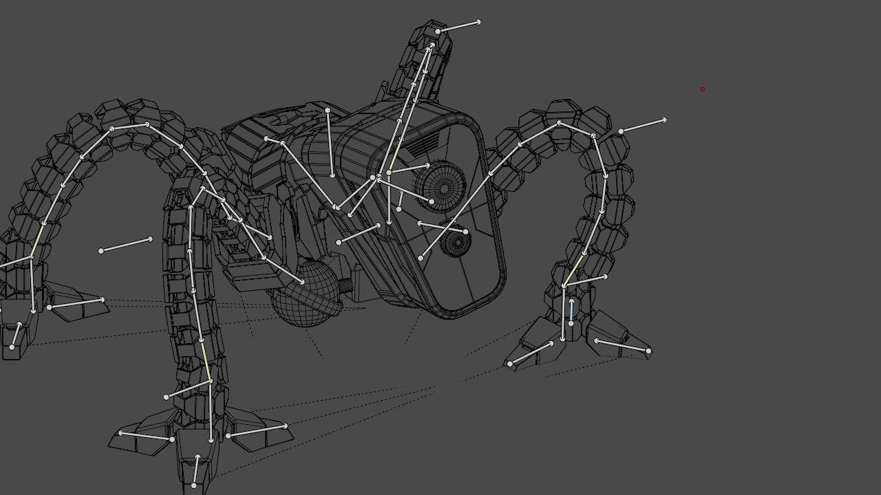 Octopus robot rigged - animated character 3D model_27
