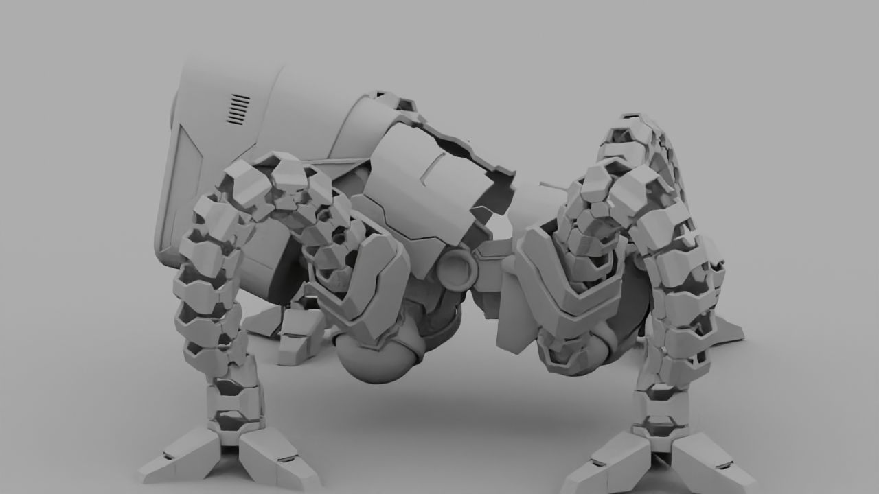 Octopus robot rigged - animated character 3D model_16