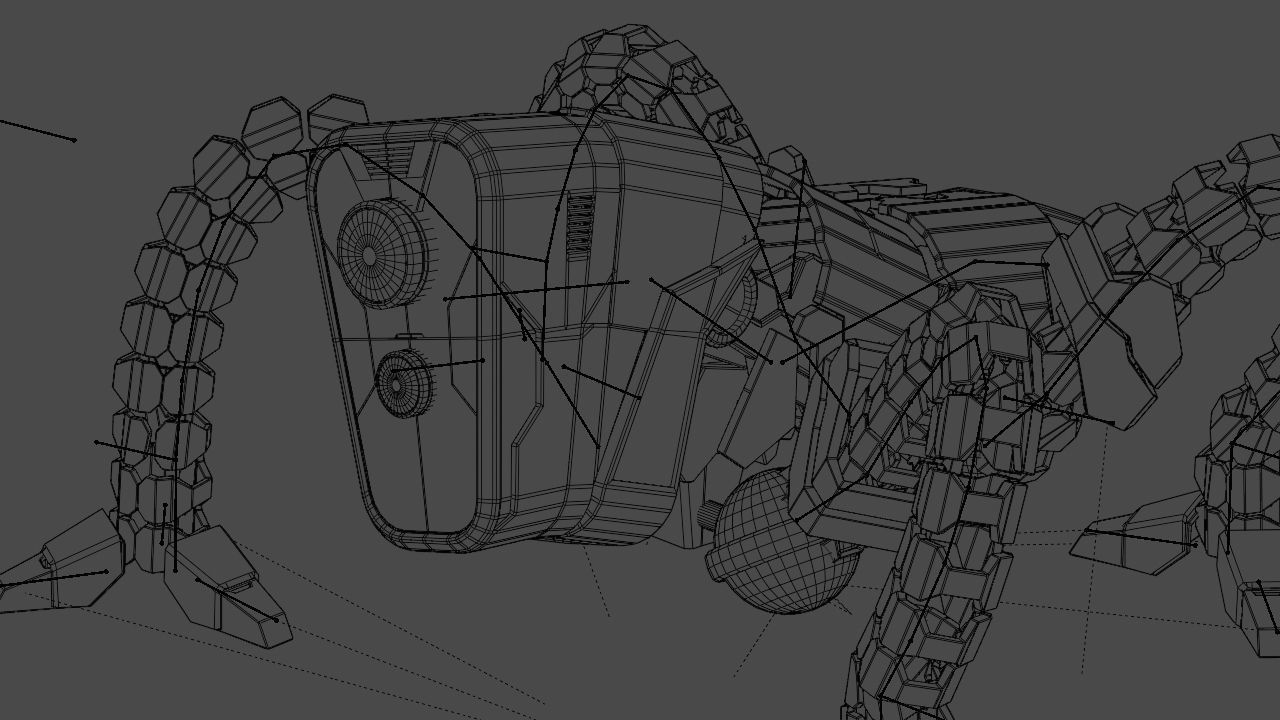 Octopus robot rigged - animated character 3D model_23