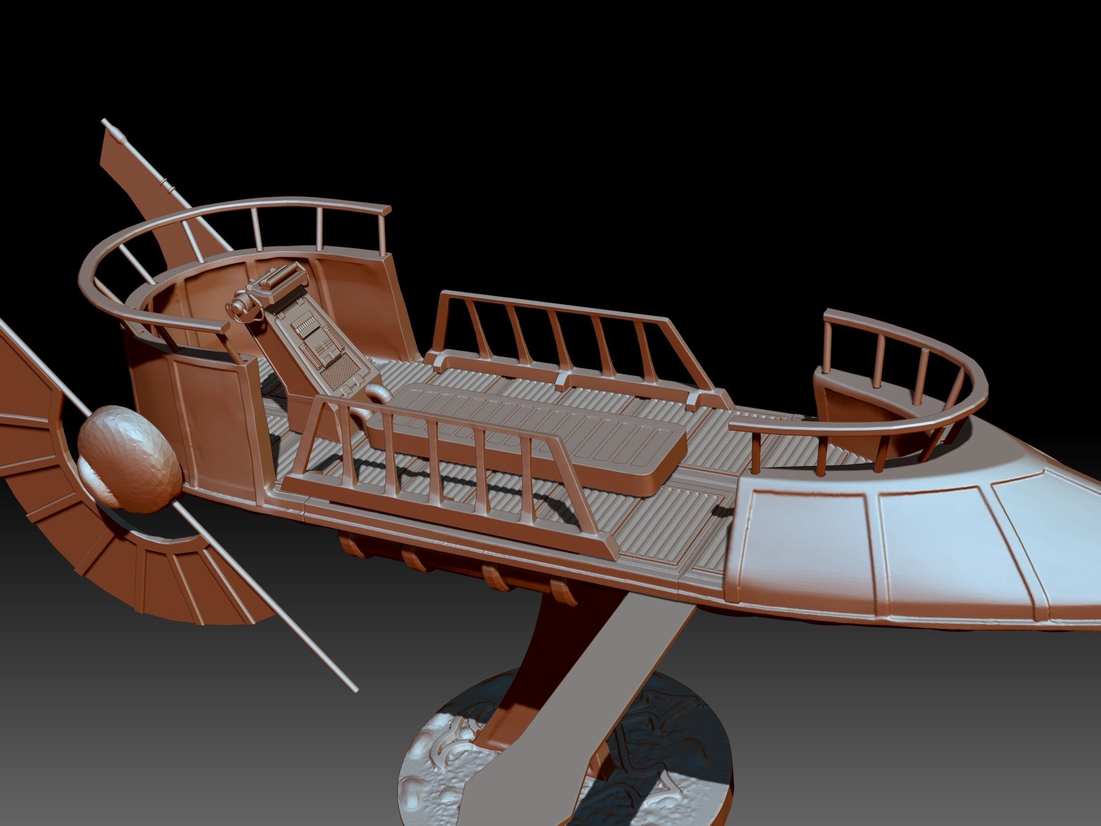 Jabba Skiff 3D print model_3