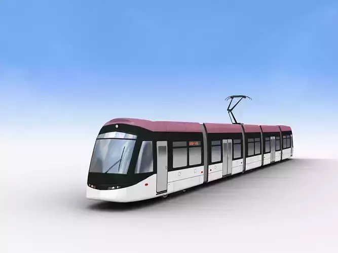 Low Poly Tram 15 Low-poly 3D model