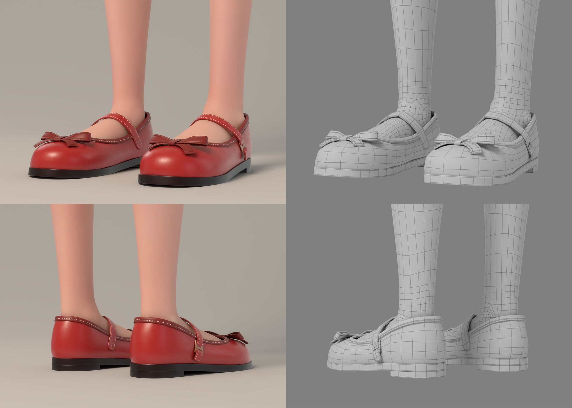 Cartoon Girl NoRig 3D model_42