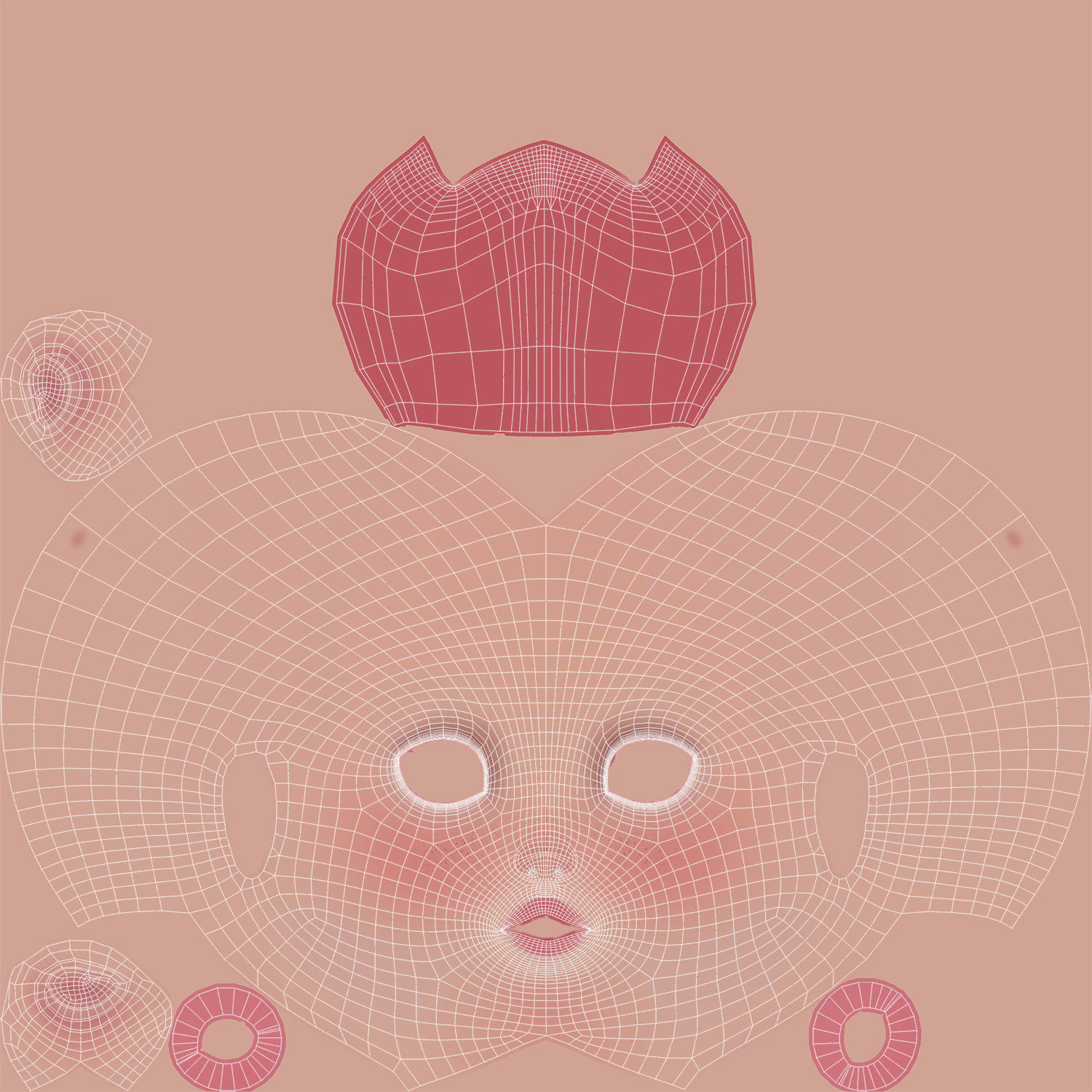 Cartoon Girl NoRig 3D model_59