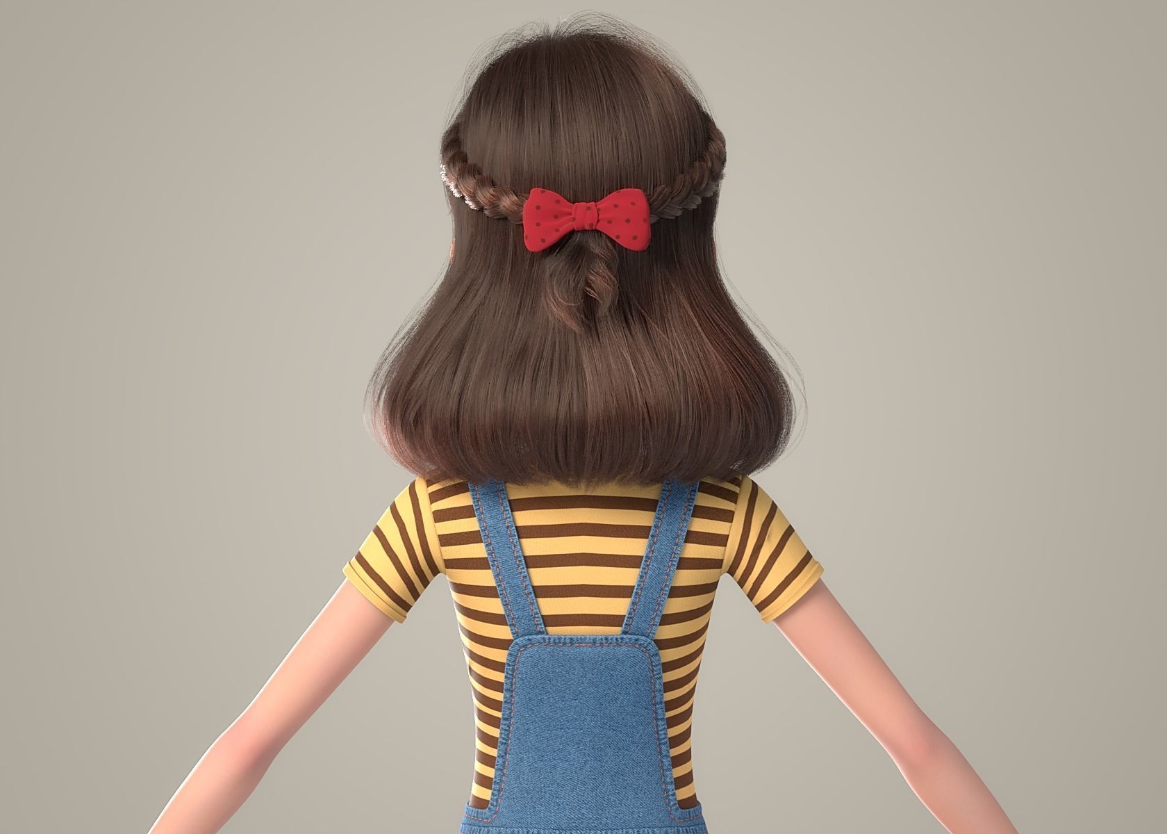 Cartoon Girl NoRig 3D model_25