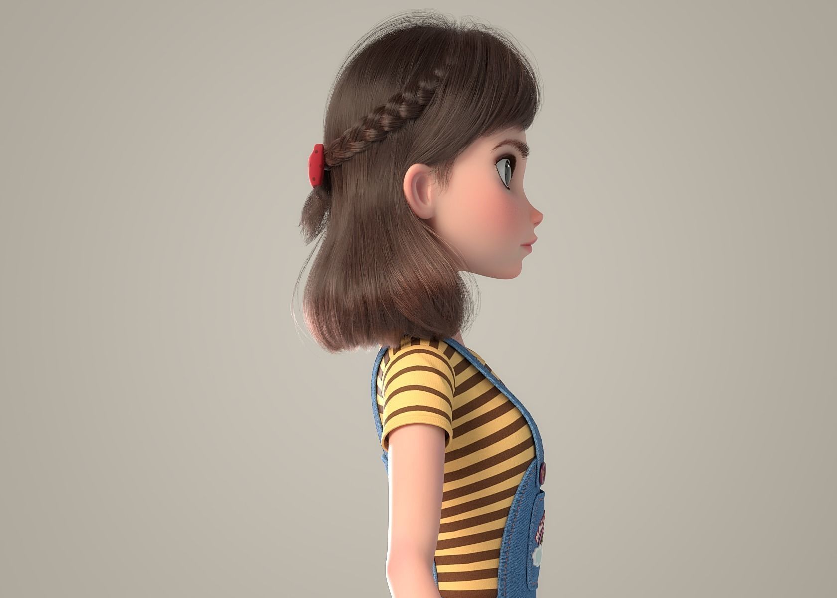 Cartoon Girl NoRig 3D model_26