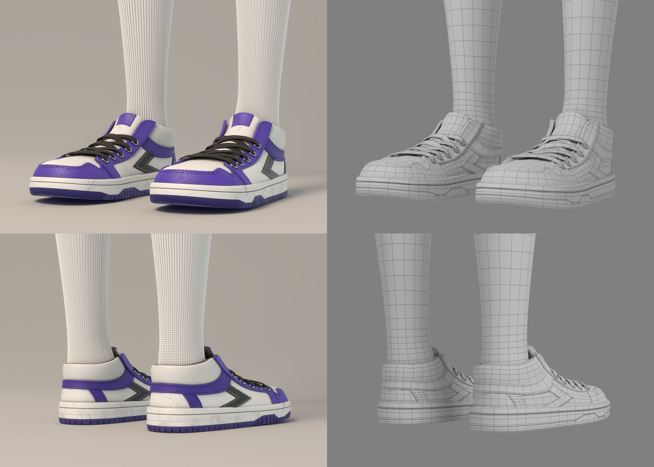 Cartoon Girl NoRig 3D model_45