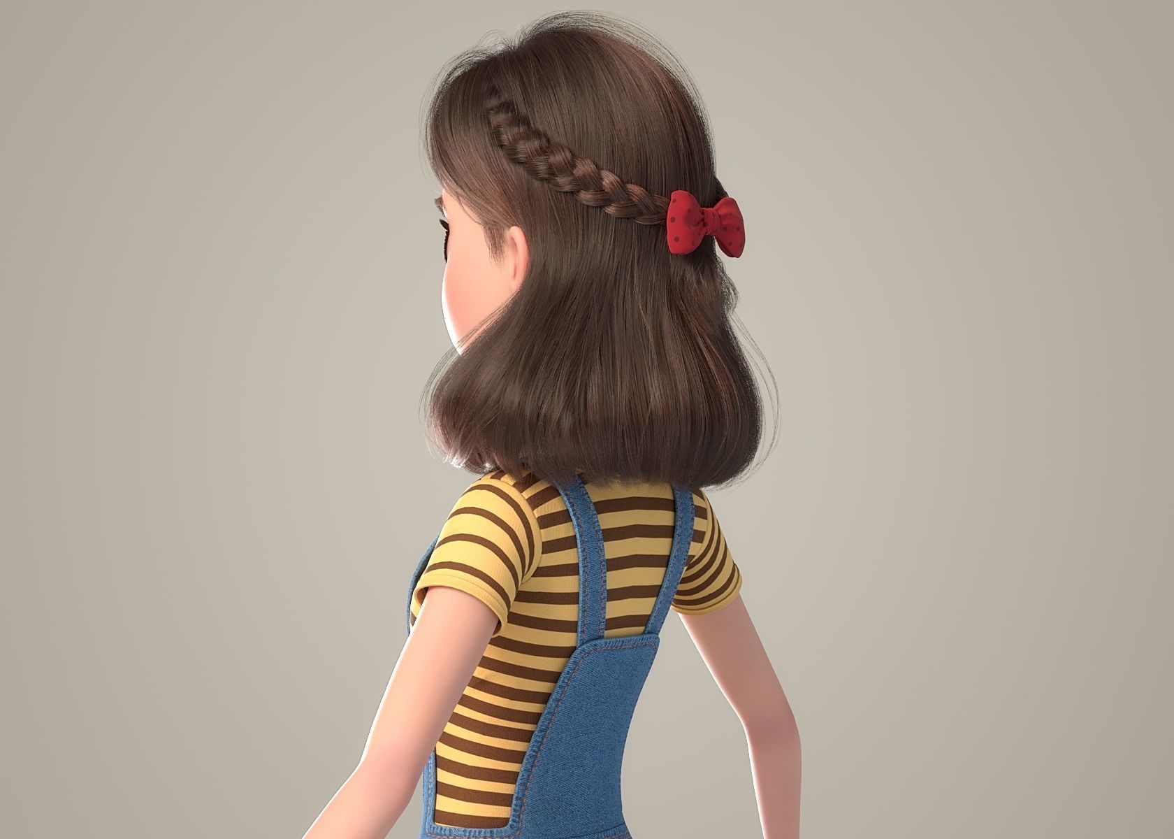 Cartoon Girl NoRig 3D model_27