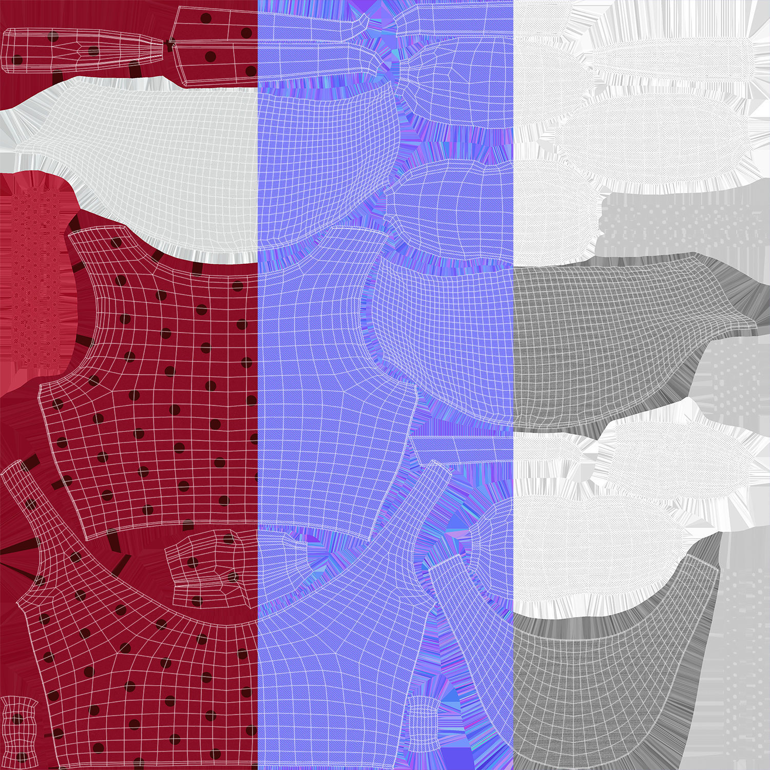 Cartoon Girl NoRig 3D model_67