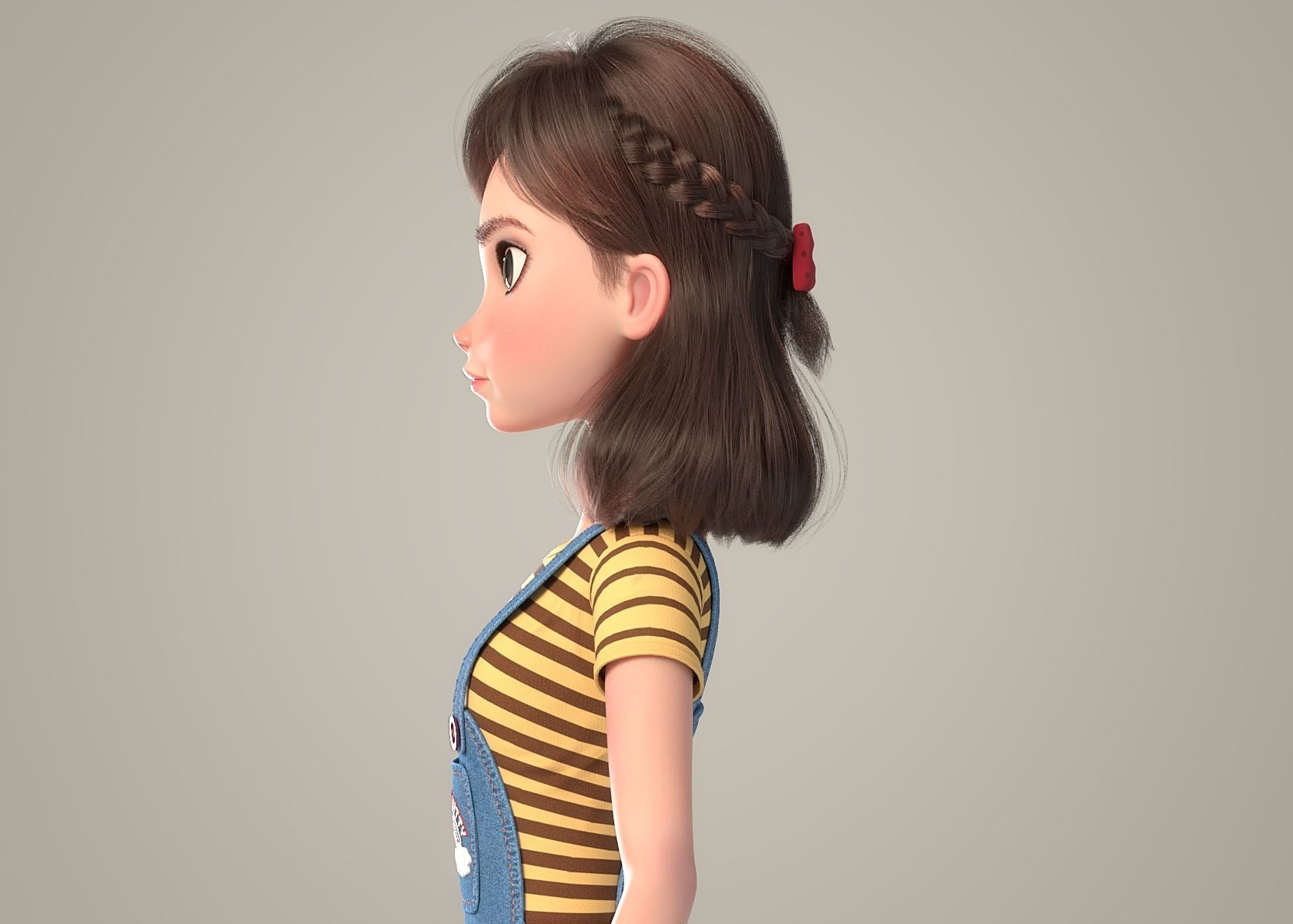 Cartoon Girl NoRig 3D model_24