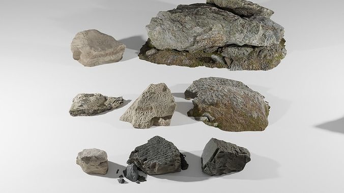 Rock Pack V1 - 11 Unique Rocks small to big 3D model
