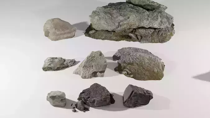 Rock Pack V1 - 11 Unique Rocks small to big 3D model