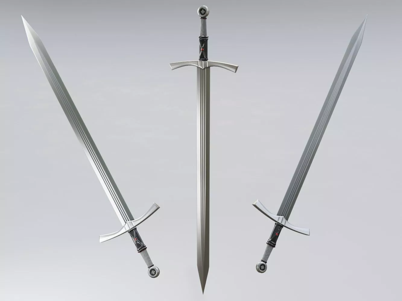 Medieval sword Low-poly 3D model