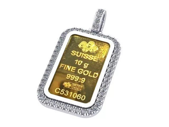 Diamond Gold Pendant 3D print model_0