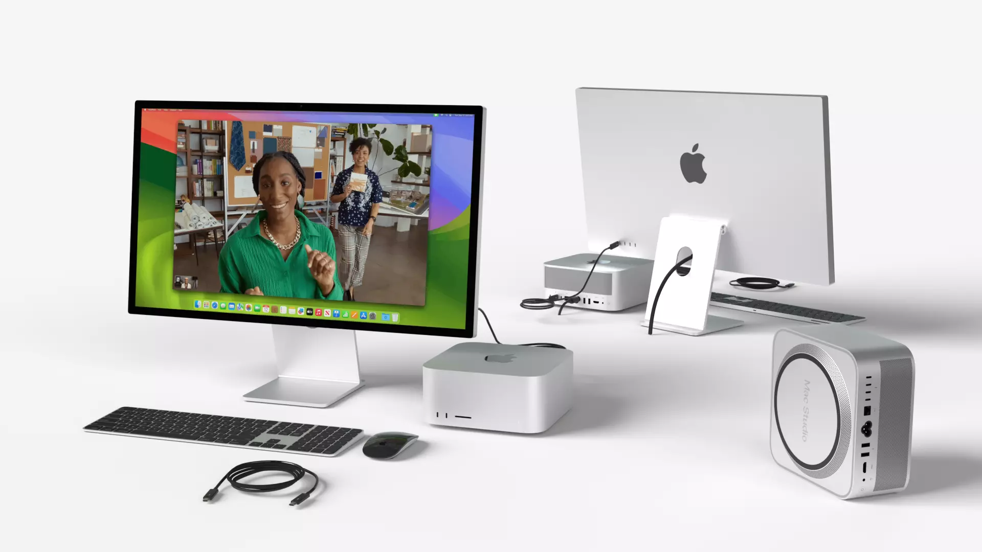 Mac studio 2023 Setup keyboard mouse and Display 3D model