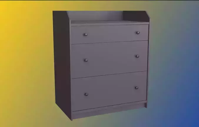 Furniture 3-drawer Chest Gray 