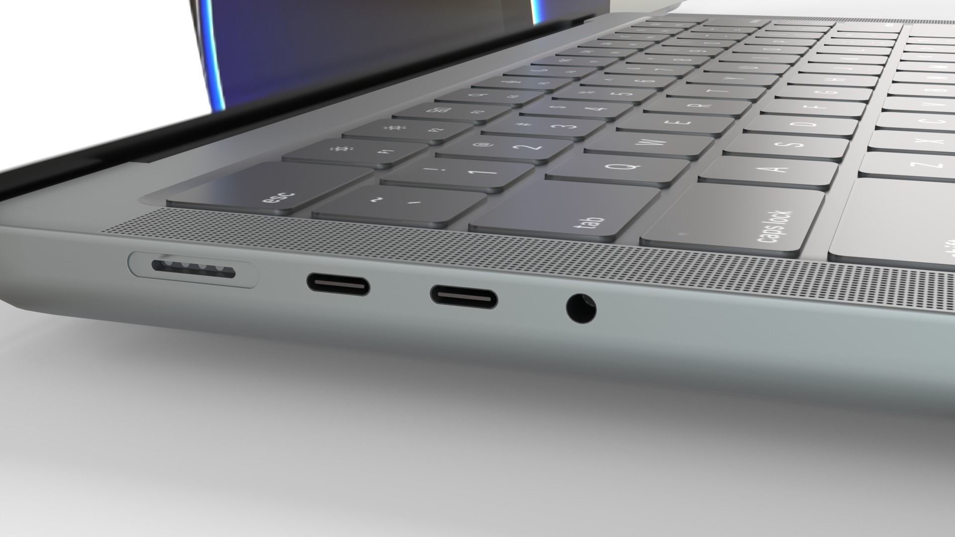 MacBook Pro 2022 with Power Adapter and Cable 3D model_8