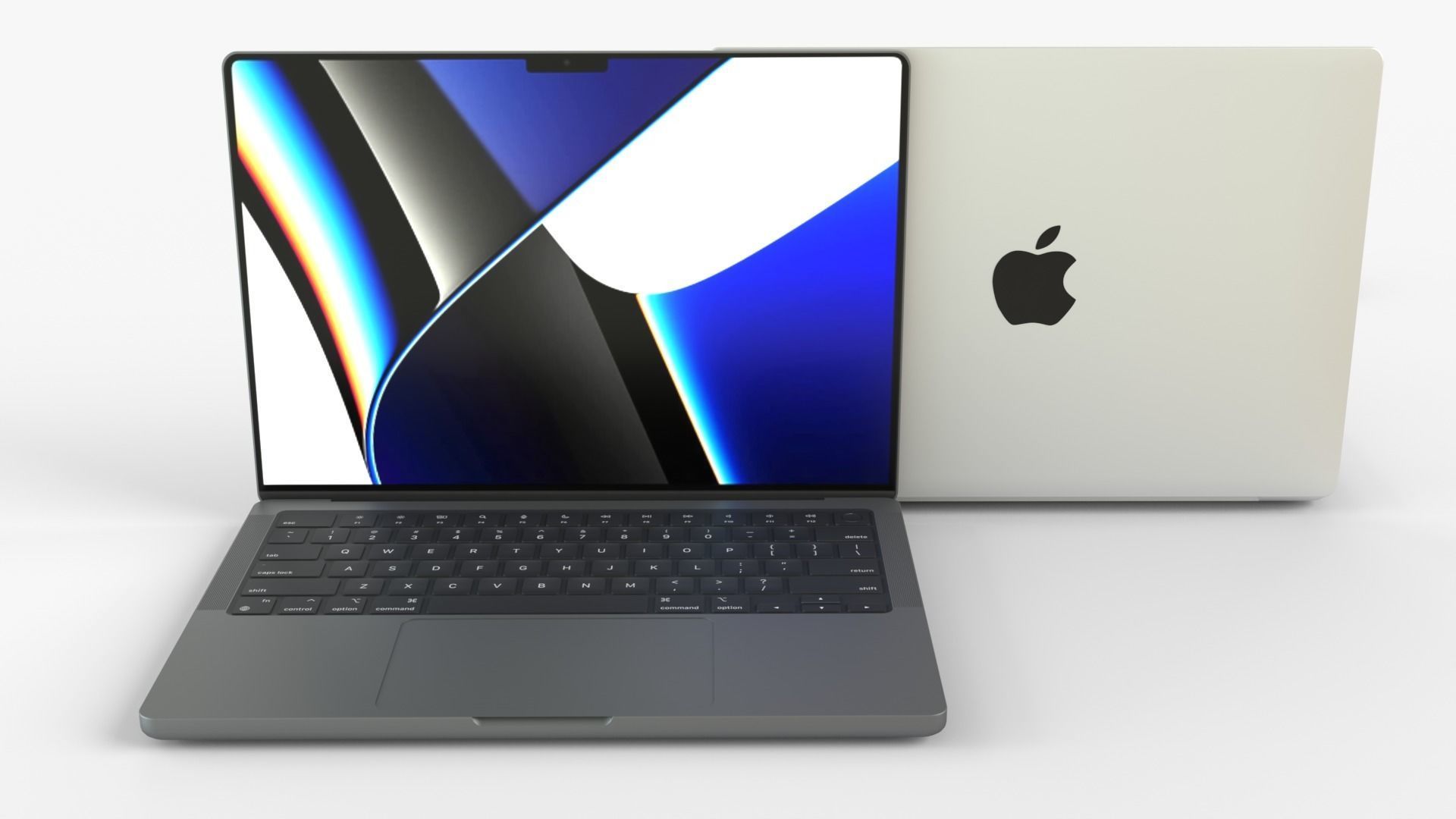 MacBook Pro 2022 with Power Adapter and Cable 3D model_2