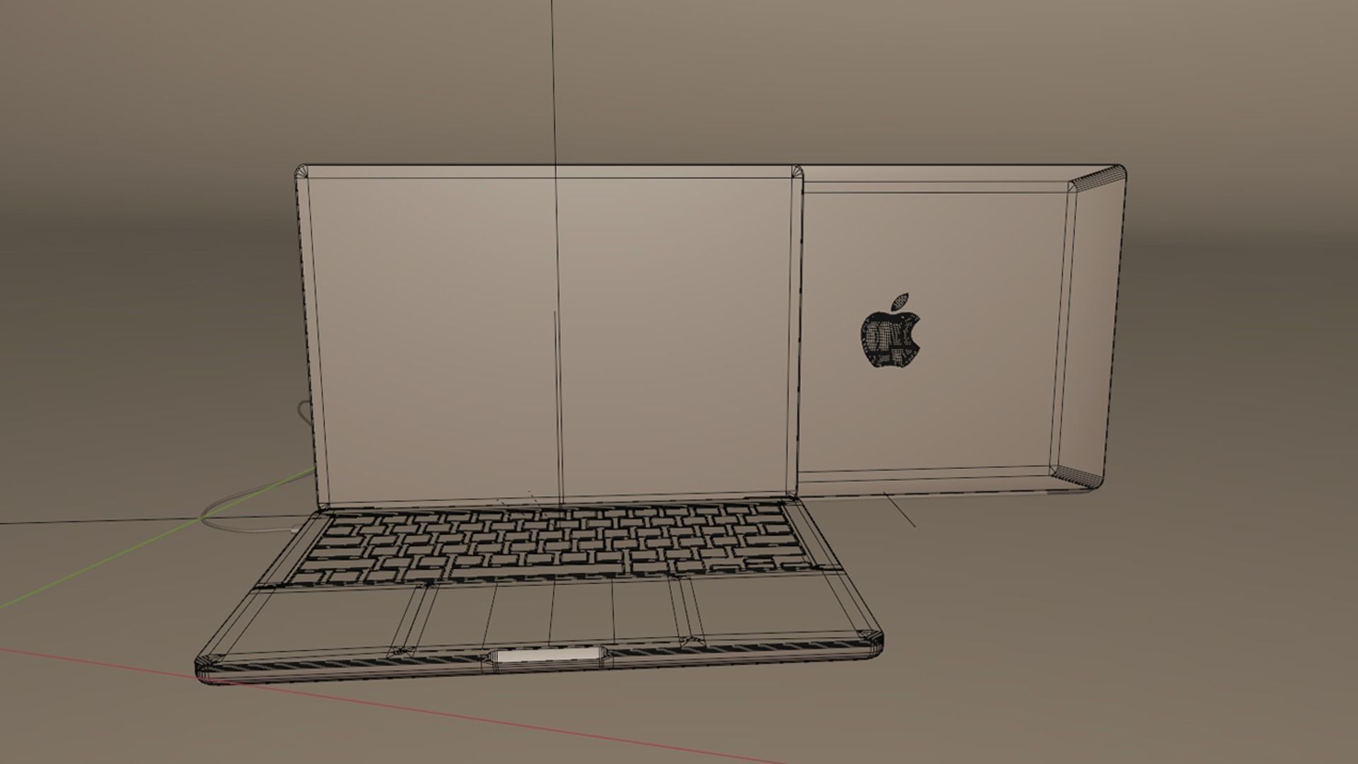MacBook Pro 2022 with Power Adapter and Cable 3D model_16