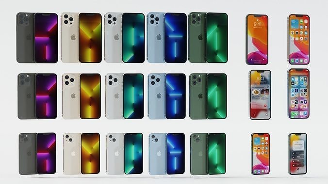 iphone 13 mobile All versions phone high-quality all colors 3D model