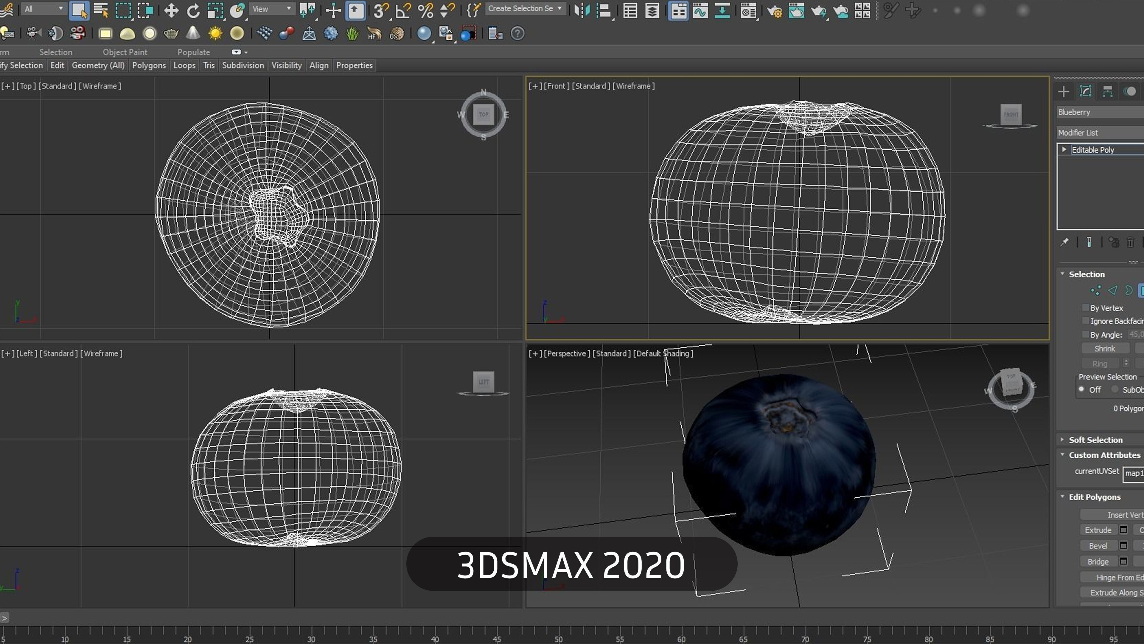 Blueberry 3D Low-poly 3D model_6
