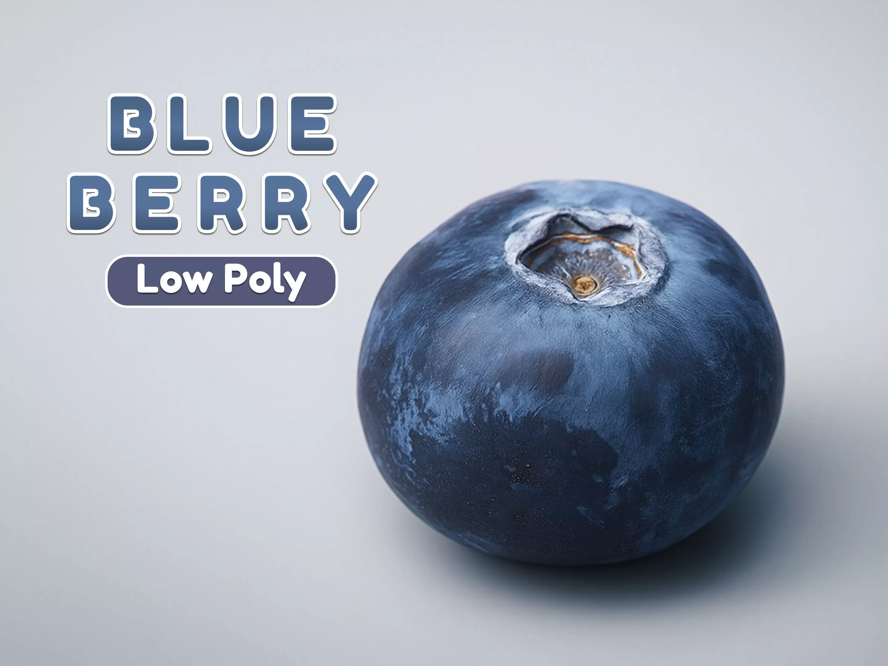 Blueberry 3D Low-poly 3D model_0