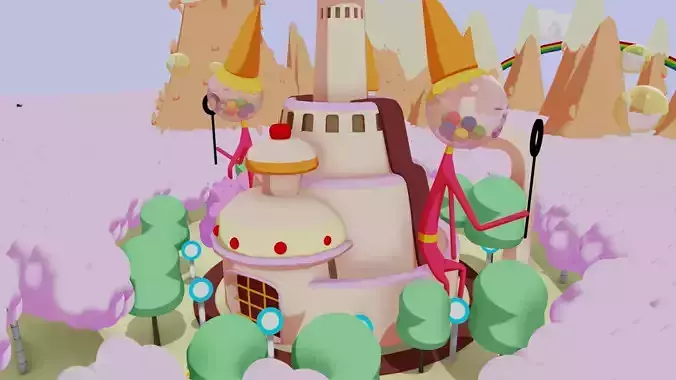 Candy Kingdom Low-poly 3D model