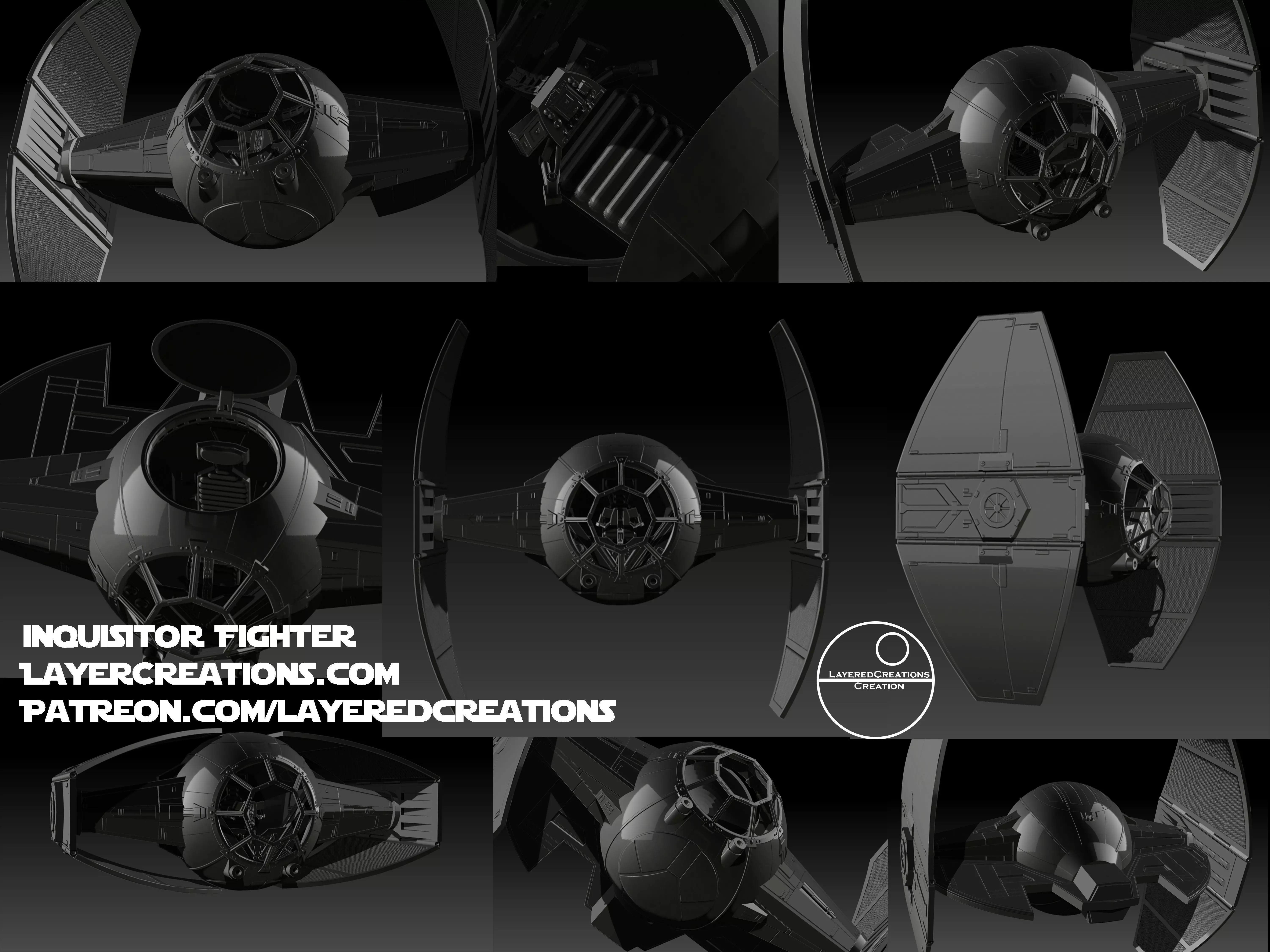 Inquisitor Tie Fighter 3D print model_0
