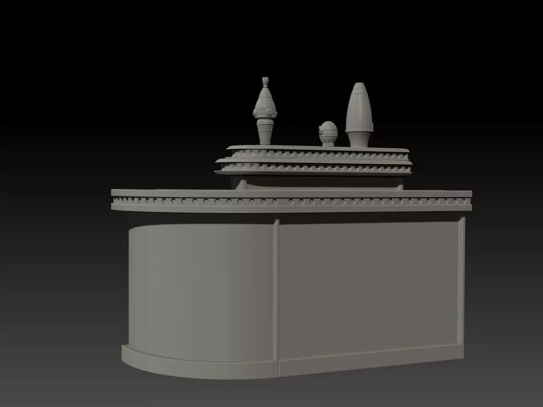 Cantina bar with table and chairs 3D print model