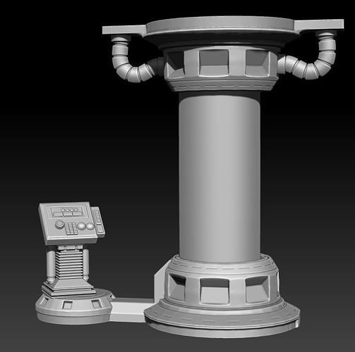 BactaTank pedestal with remote control 3D print model