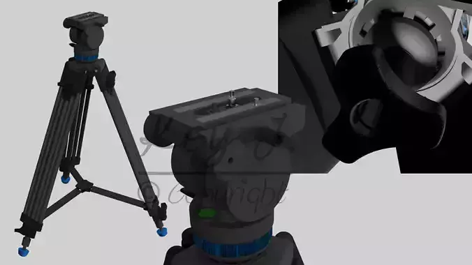 Tripod Photo Camera 3D model