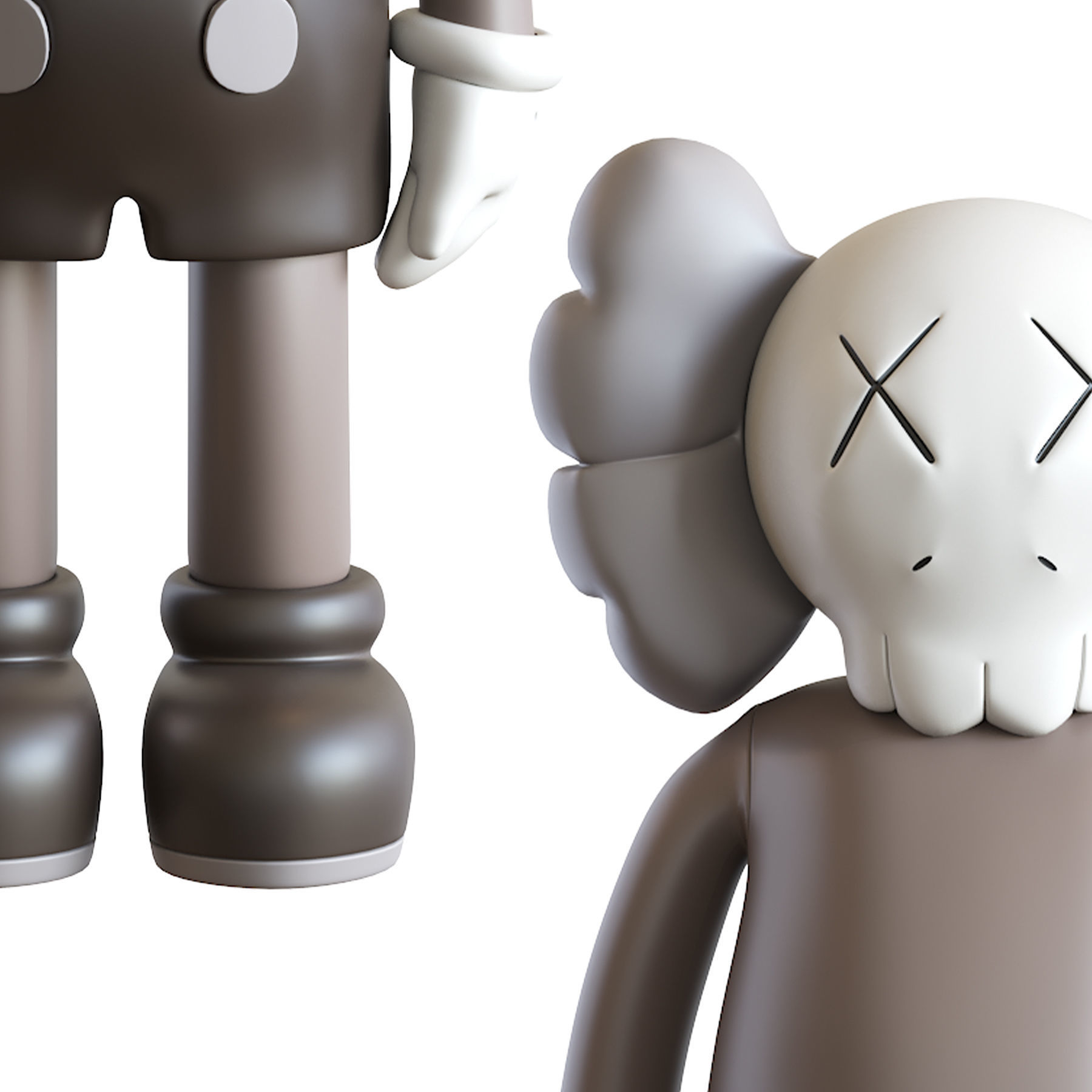 Kaws Four Foot Companion Brown 3D model_9