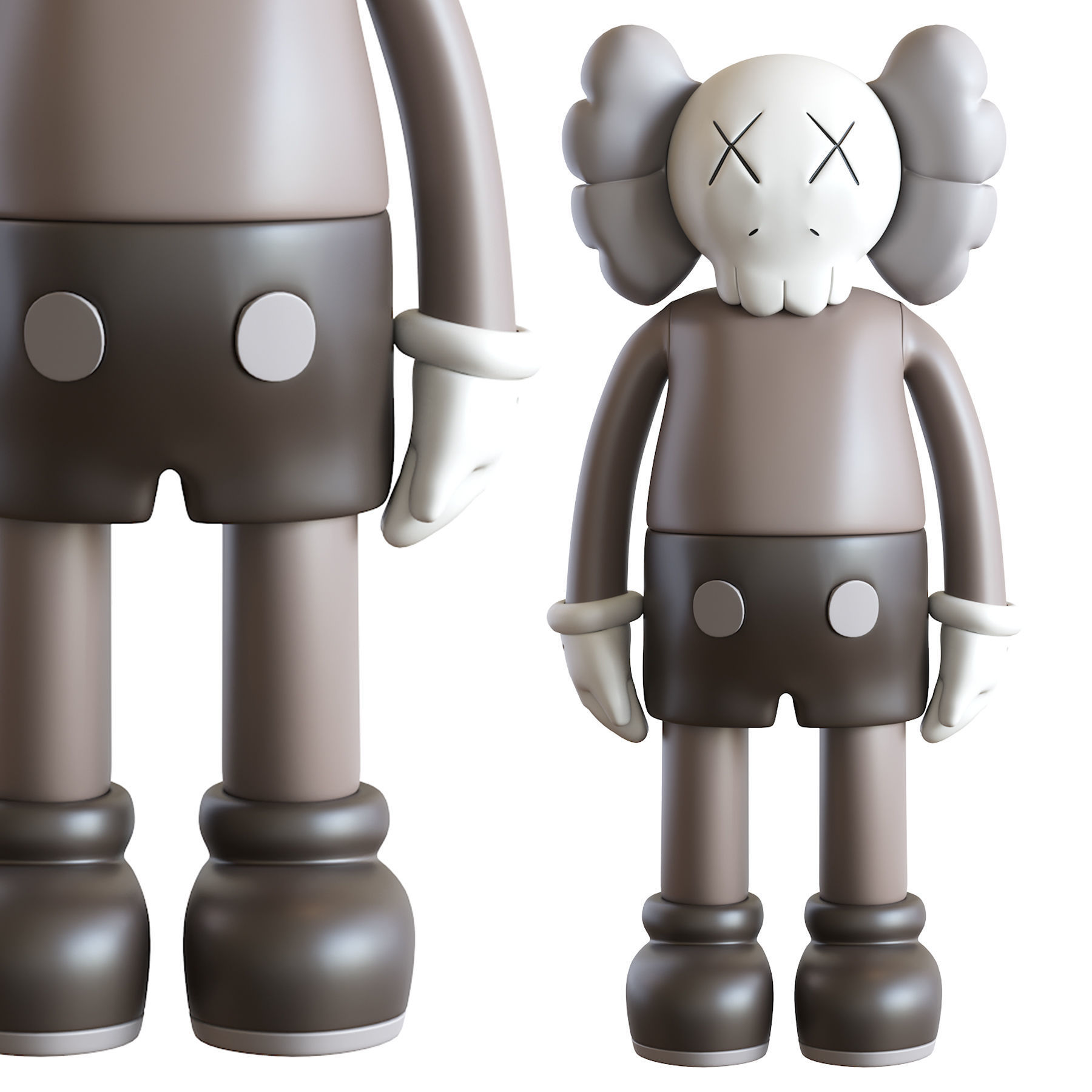 Kaws Four Foot Companion Brown 3D model_1