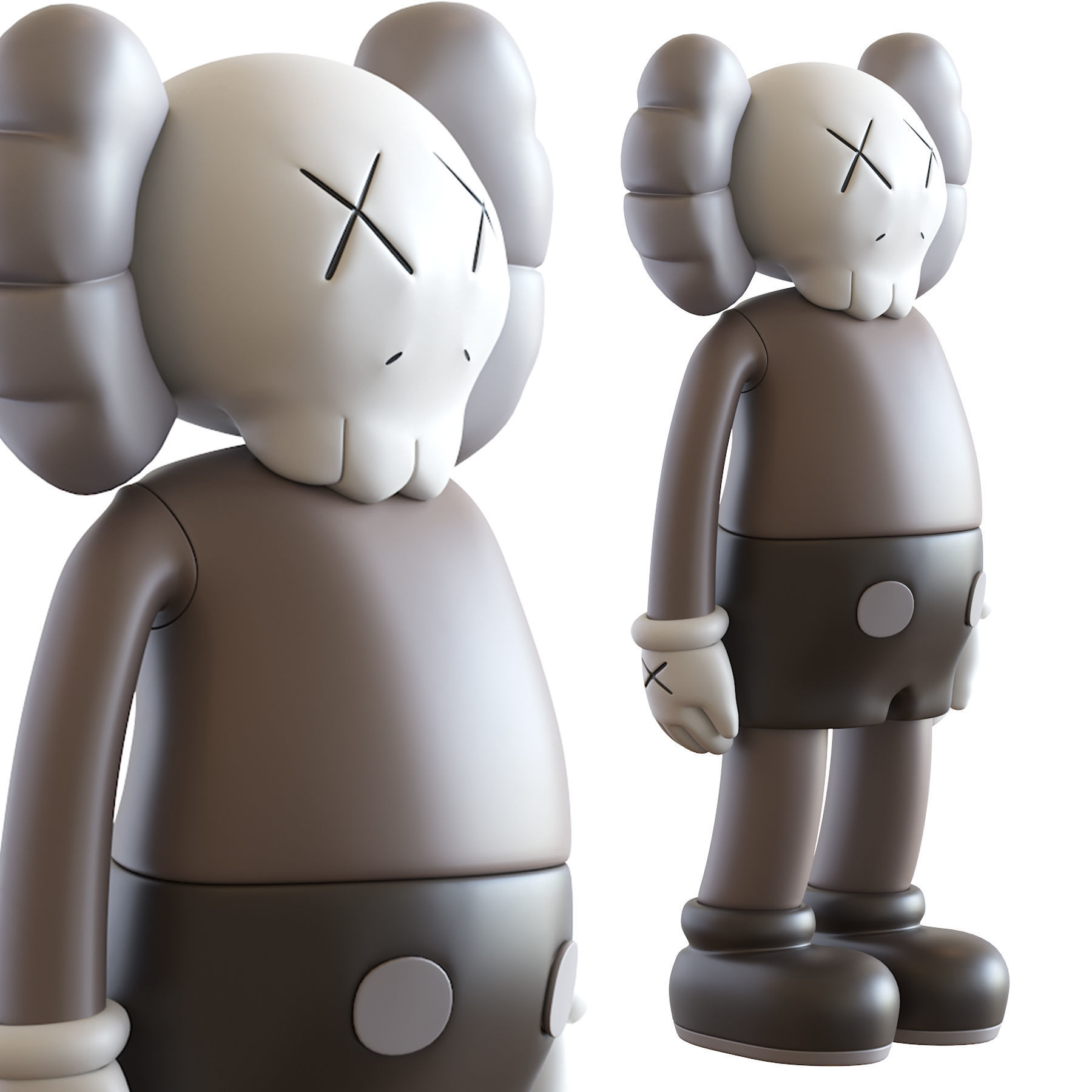 Kaws Four Foot Companion Brown 3D model_2