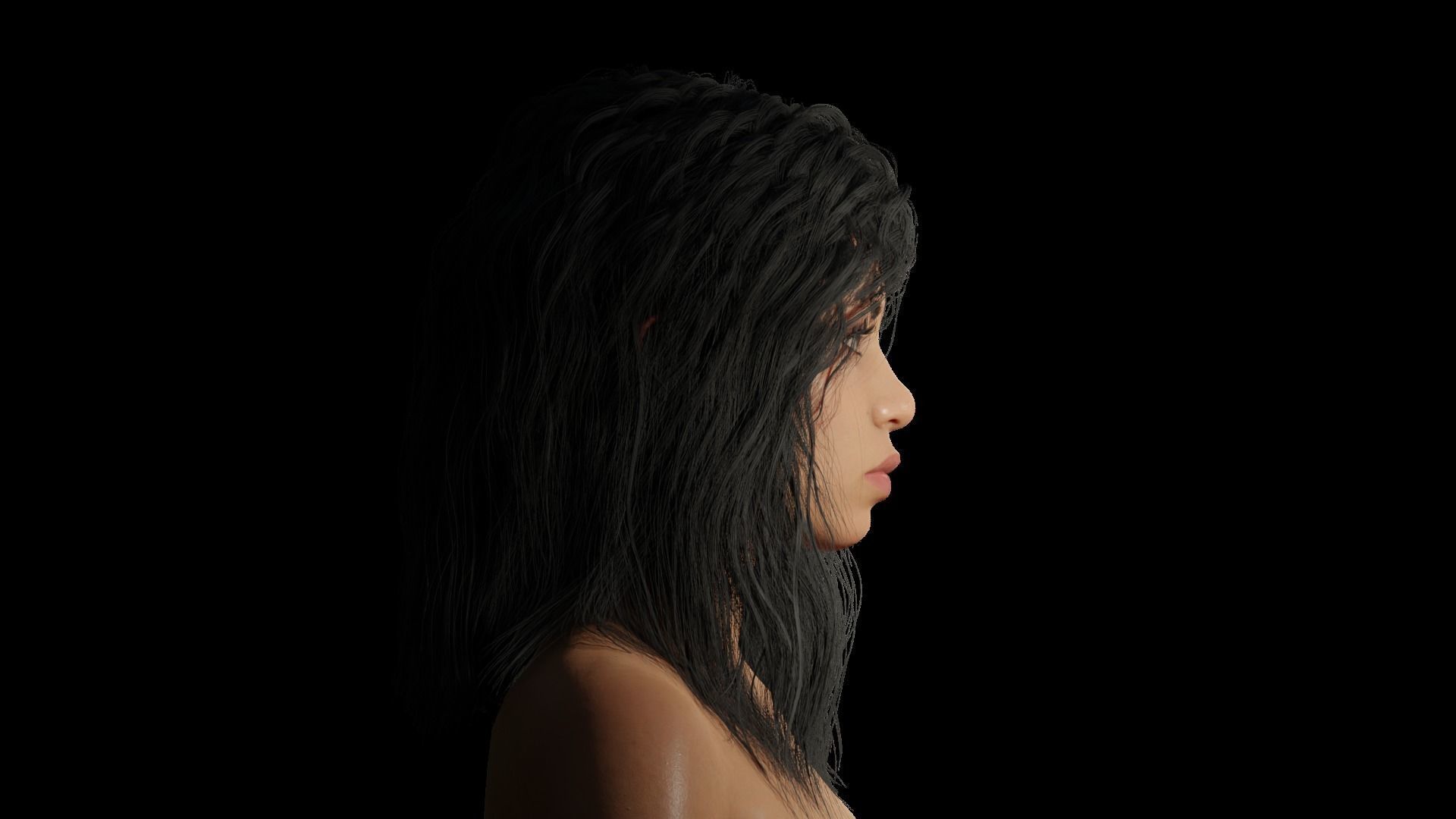 Layla Arabic Rigged Blender Realistic Female Character 3D model_3