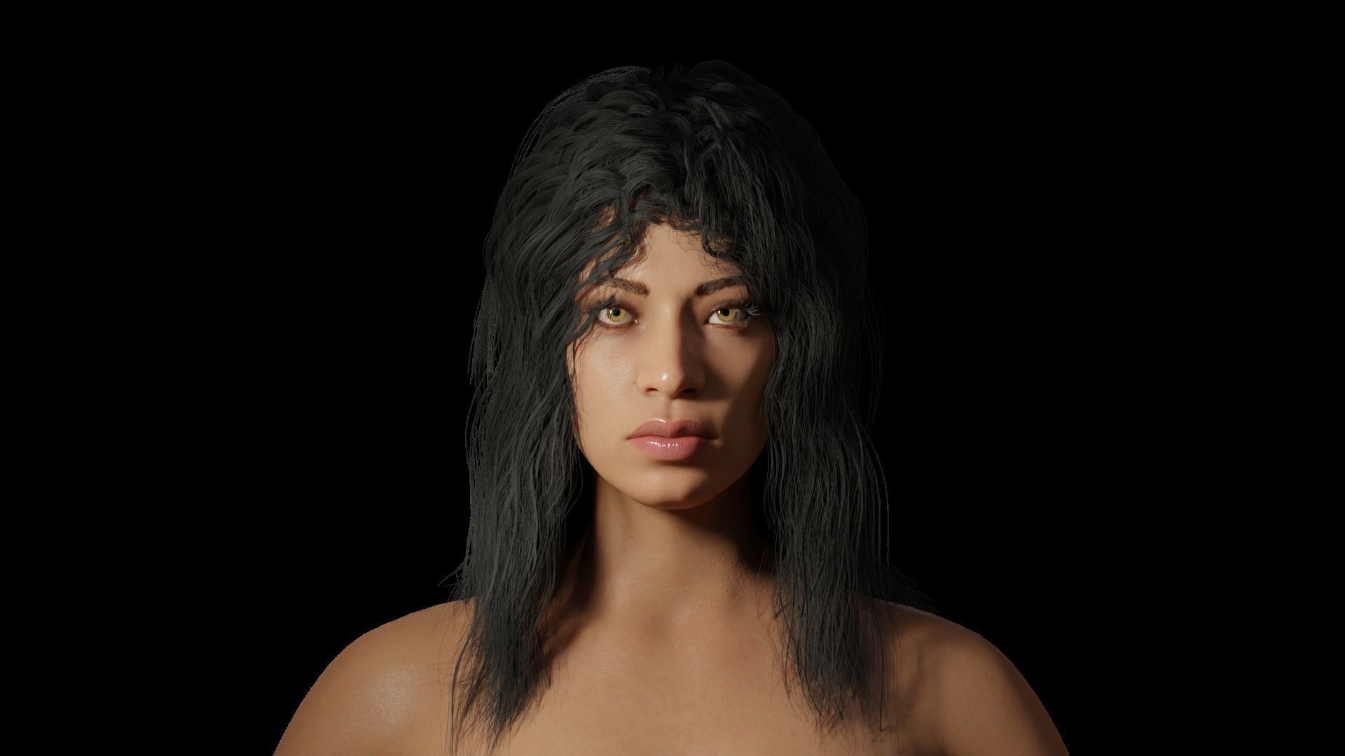 Layla Arabic Rigged Blender Realistic Female Character 3D model_1