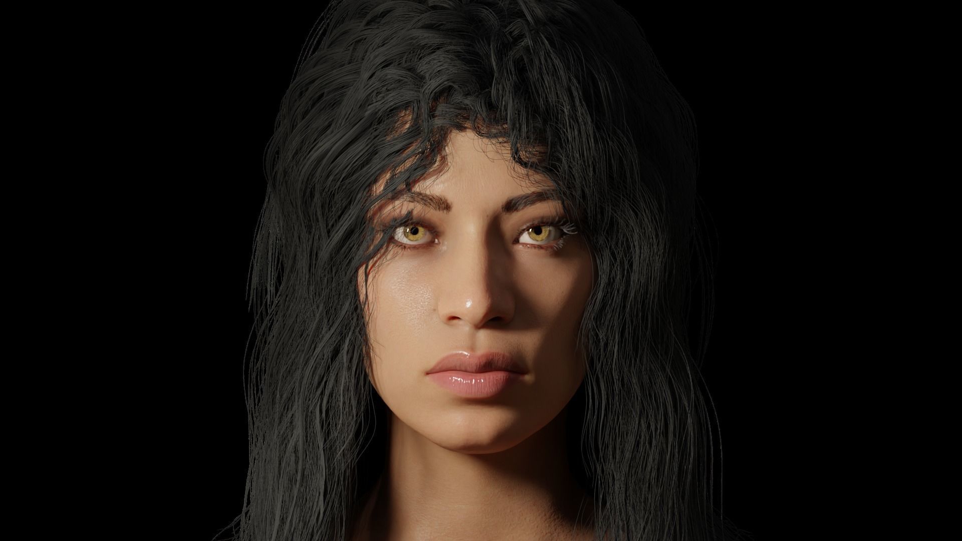 Layla Arabic Rigged Blender Realistic Female Character 3D model_6