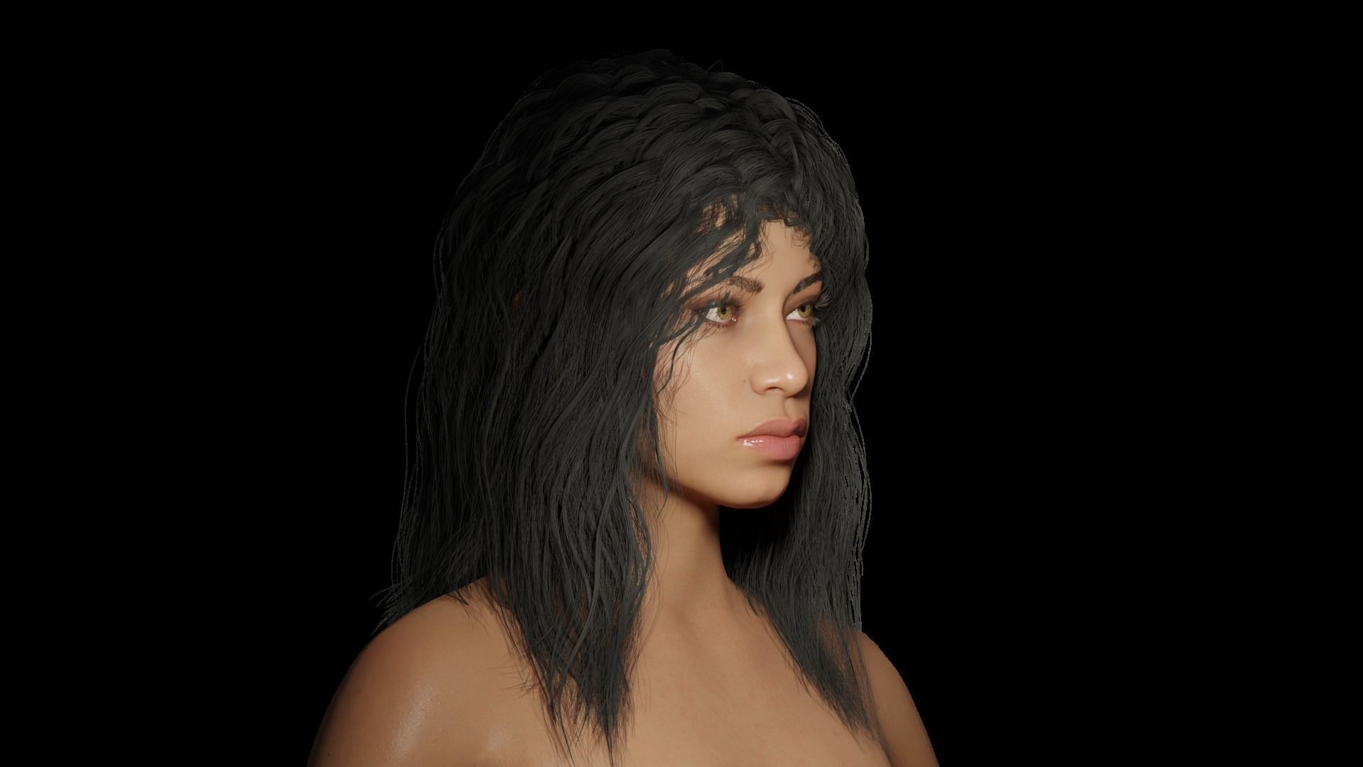 Layla Arabic Rigged Blender Realistic Female Character 3D model_2