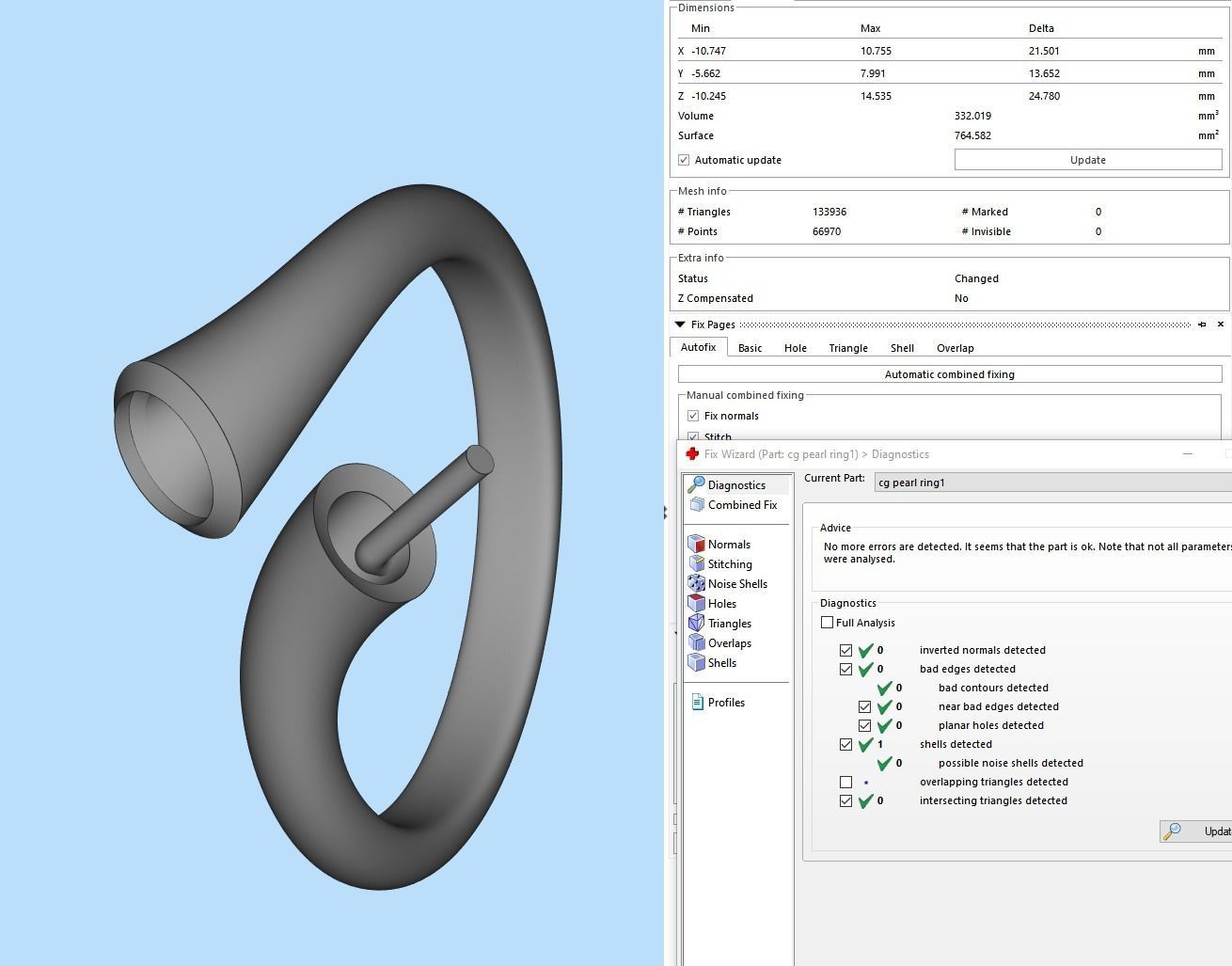 Pearl and Diamond Ring 3D print model_11